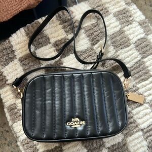 Black leather Coach Jes crossbody bag style C159.